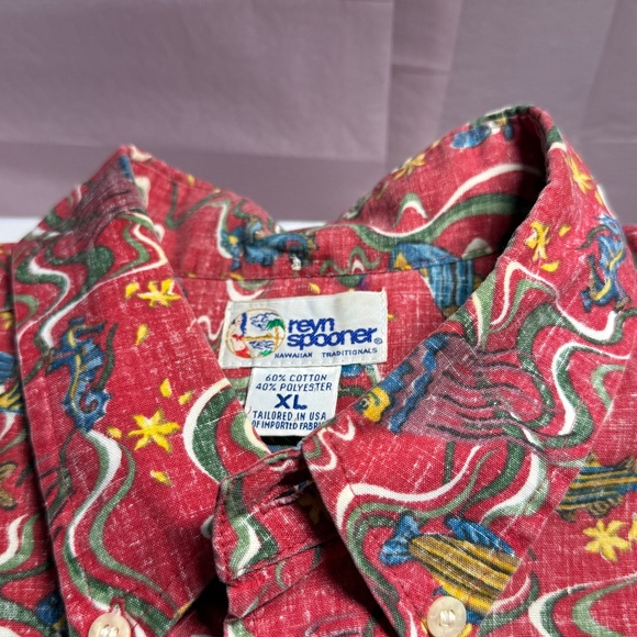 🌊 Vintage Reyn Spooner “Island Reef” Hawaiian Shirt – 1990s (XL, Red) 🐠 - Picture 6 of 7